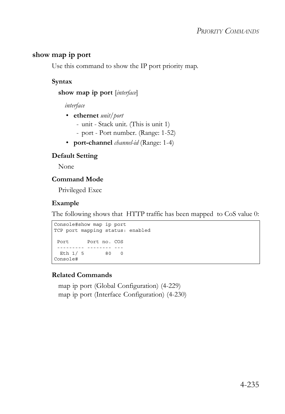 Show map ip port, Show map ip port -233 | SMC Networks TIGERSWITCH SMC6752AL2 User Manual | Page 475 / 516