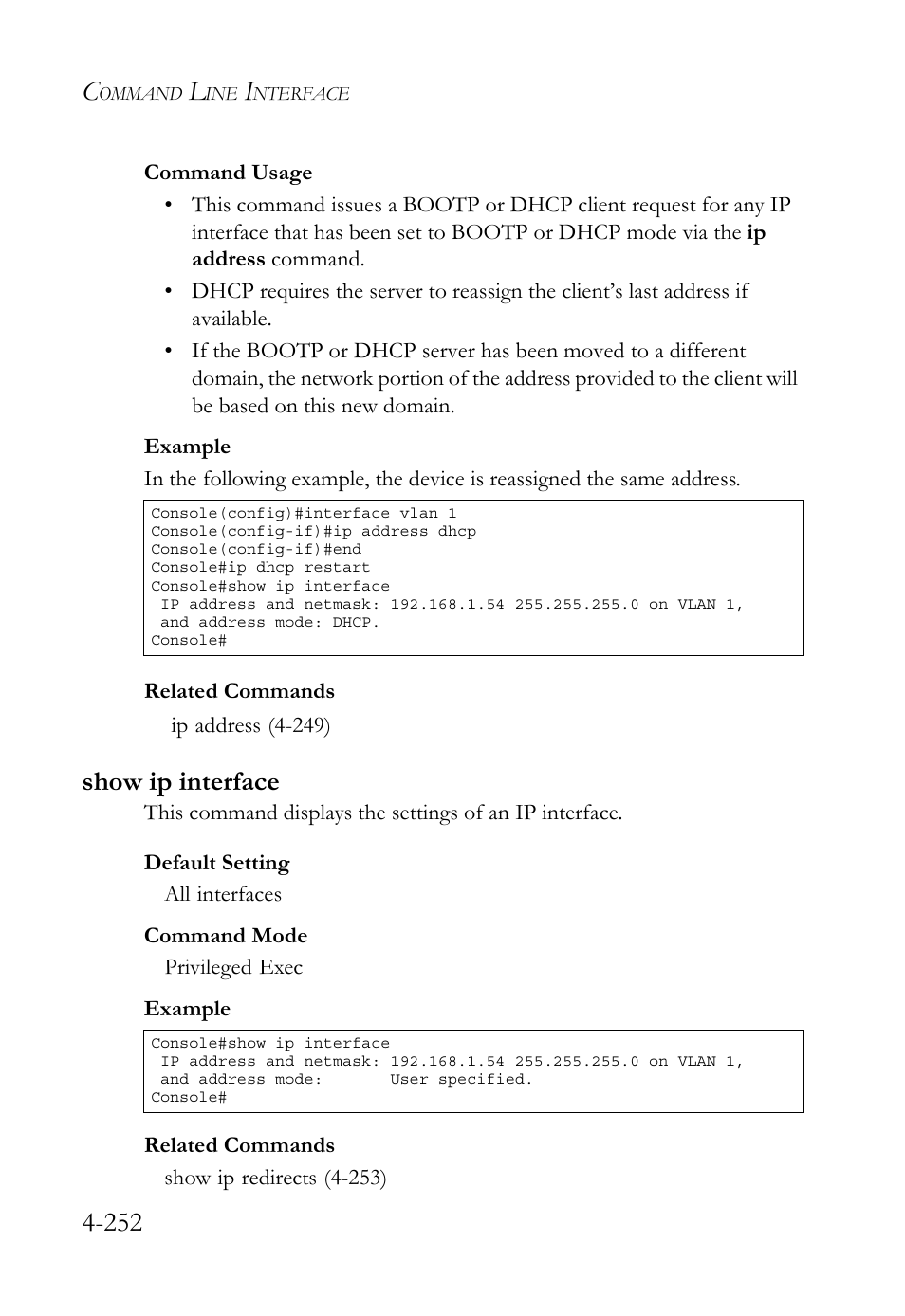 Show ip interface, Show ip interface -250 | SMC Networks TIGERSWITCH SMC6752AL2 User Manual | Page 492 / 516