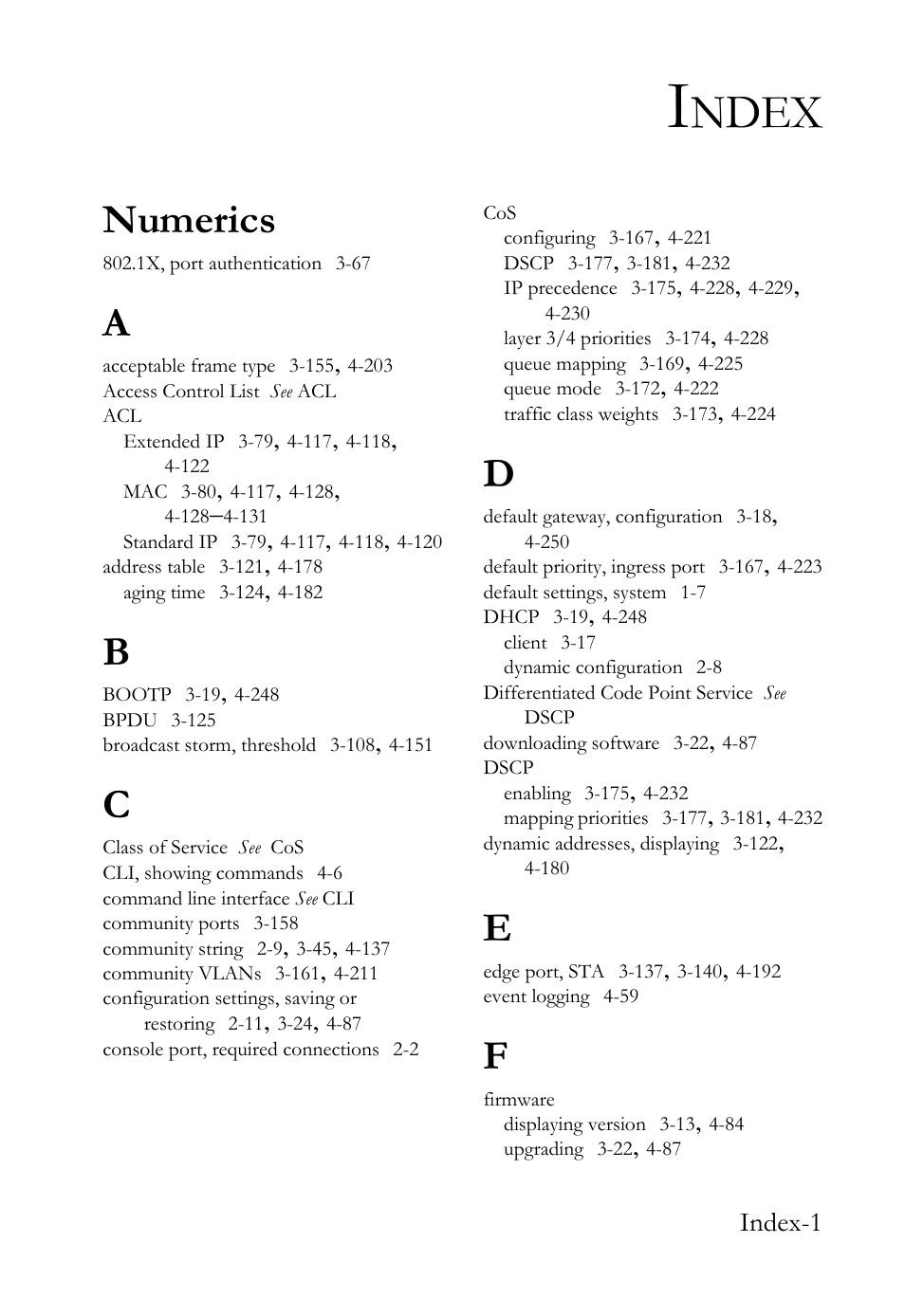 Index, Ndex, Numerics | SMC Networks TIGERSWITCH SMC6752AL2 User Manual | Page 511 / 516