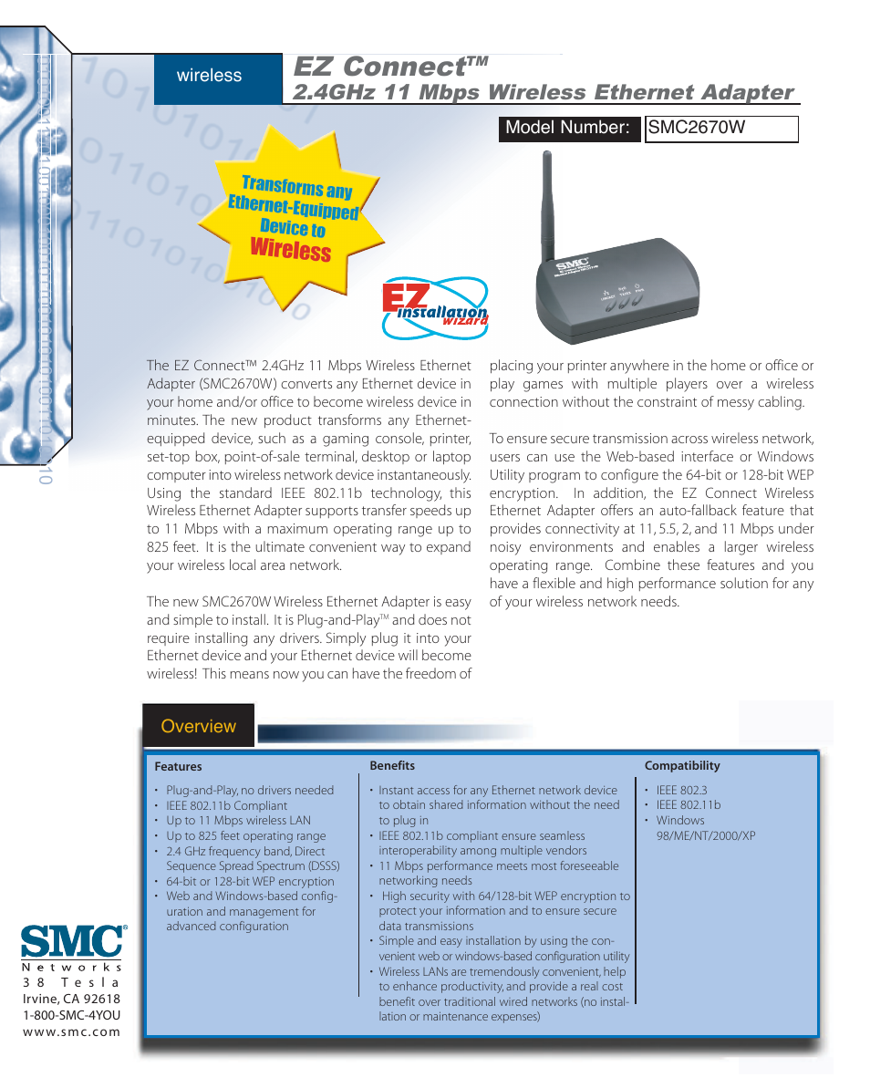 SMC Networks SMC EZ Connect SMC2670W User Manual | 2 pages