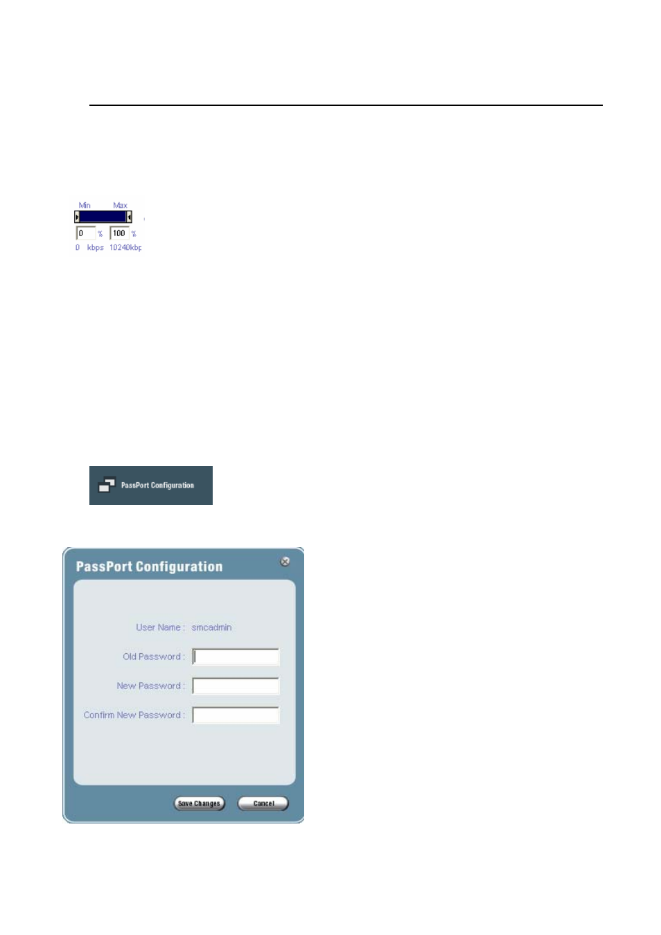 Bandwidth control, Passport configuration | SMC Networks BARICADE 4 PORT WIRED BROADBAND QOS ROUTER SMCBR24Q User Manual | Page 5 / 22