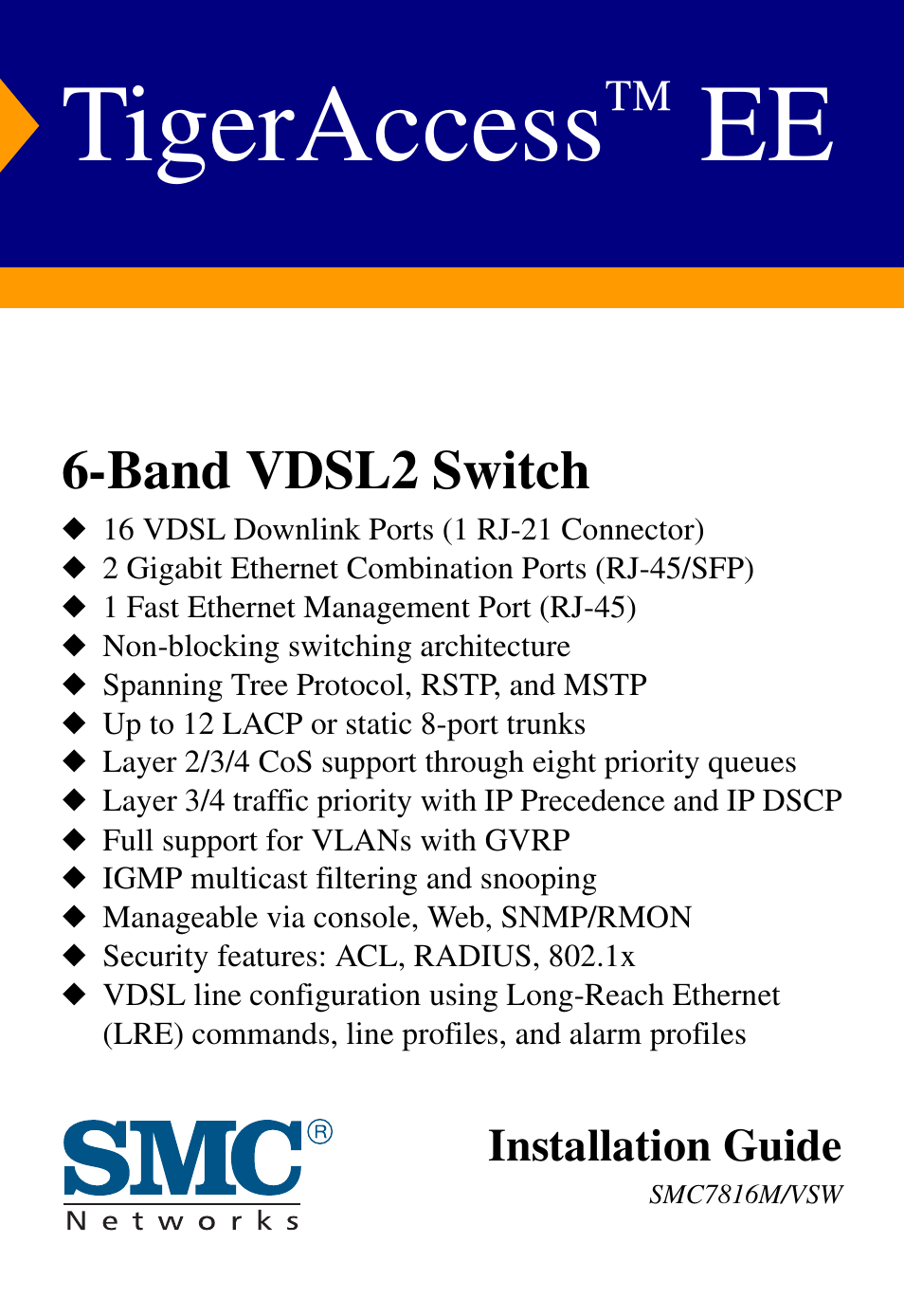 SMC Networks VDSL2 User Manual | 96 pages