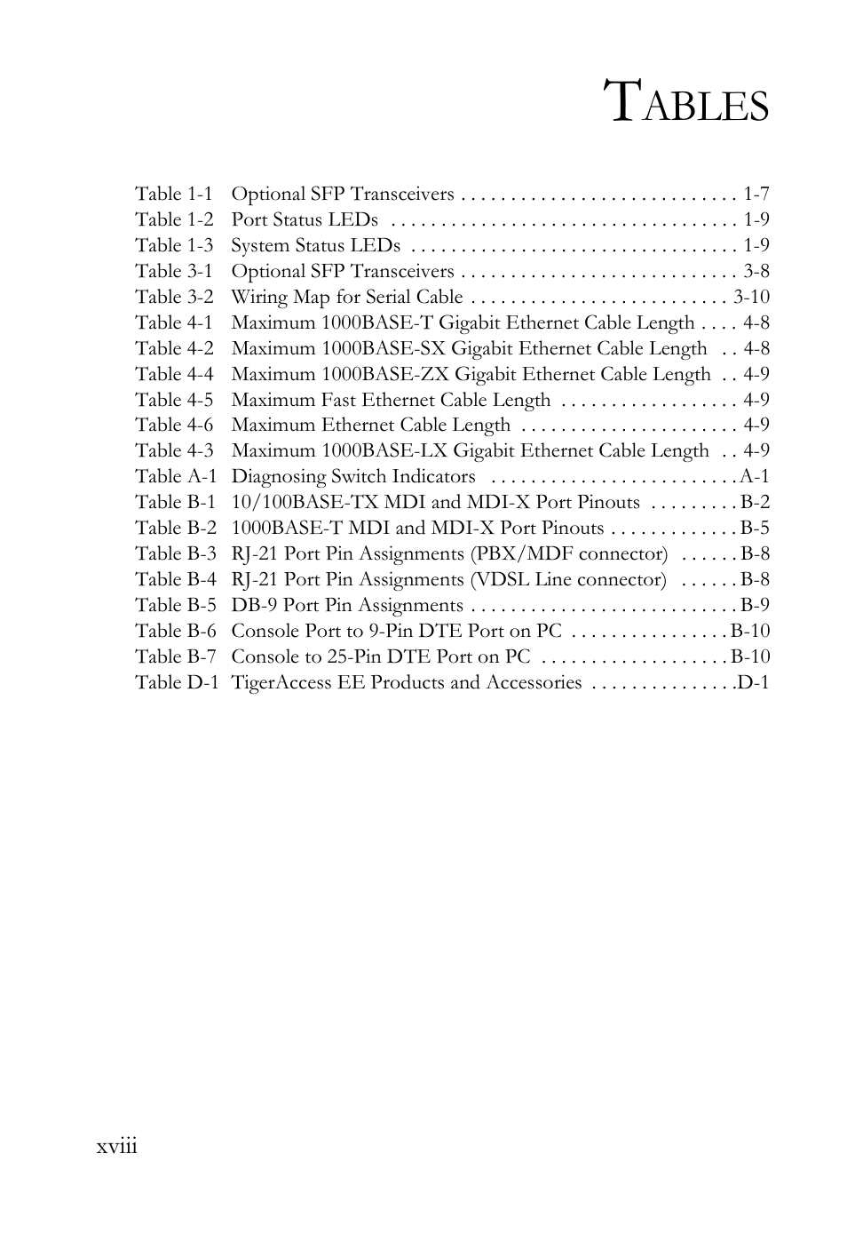 Ables | SMC Networks VDSL2 User Manual | Page 18 / 96