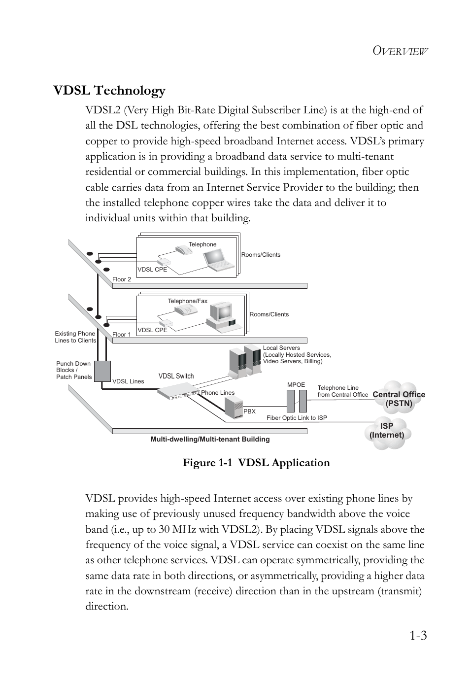 Vdsl technology, Vdsl technology -3, Figure 1-1 | Vdsl application -3, 3 vdsl technology, Verview | SMC Networks VDSL2 User Manual | Page 23 / 96