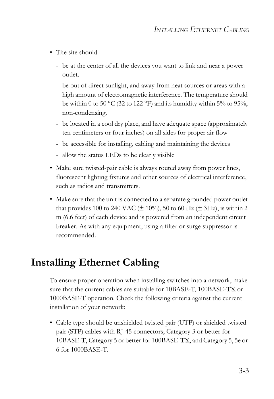 Installing ethernet cabling, Installing ethernet cabling -3 | SMC Networks VDSL2 User Manual | Page 41 / 96