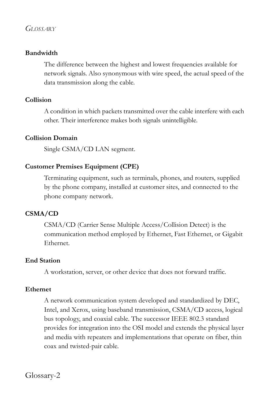 Glossary-2 | SMC Networks VDSL2 User Manual | Page 84 / 96