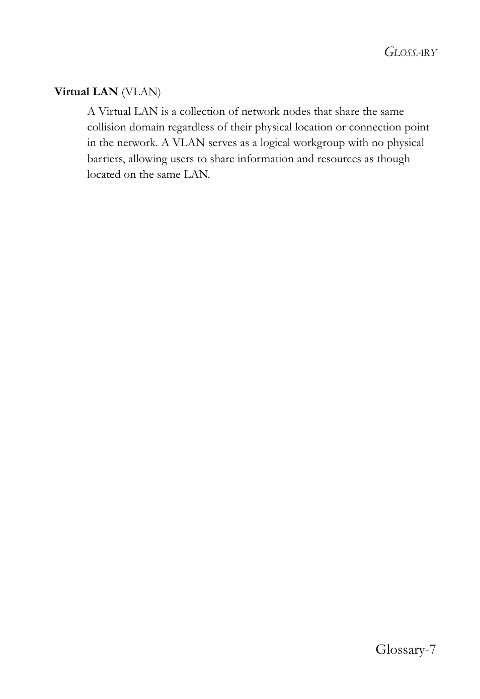 Glossary-7 | SMC Networks VDSL2 User Manual | Page 89 / 96