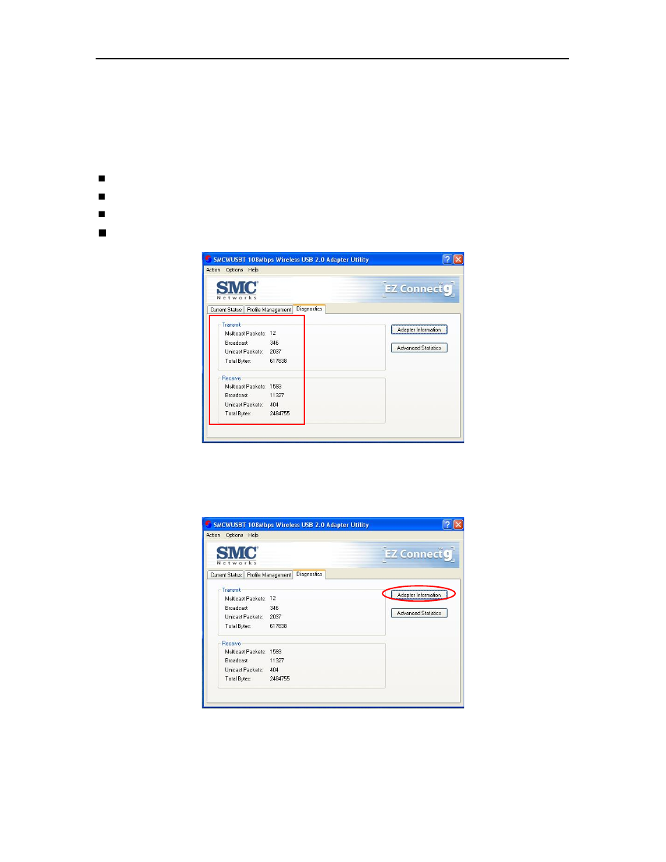 Diagnostics tab | SMC Networks SMCWUSBT-G User Manual | Page 35 / 37