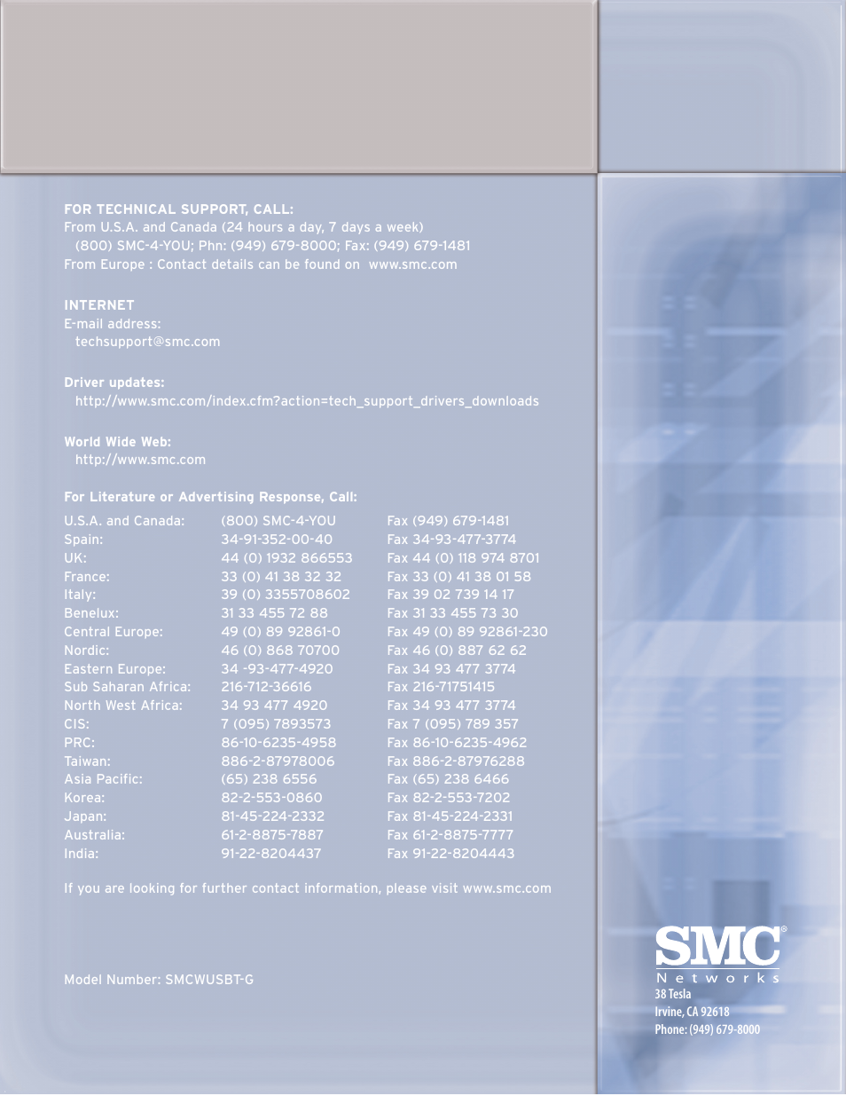 SMC Networks SMCWUSBT-G User Manual | Page 37 / 37