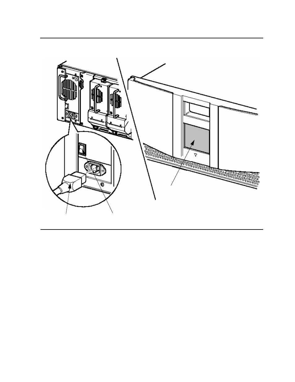 Figure 3-5, Powering on the acl tape drive | SMC Networks M8501 User Manual | Page 32 / 78