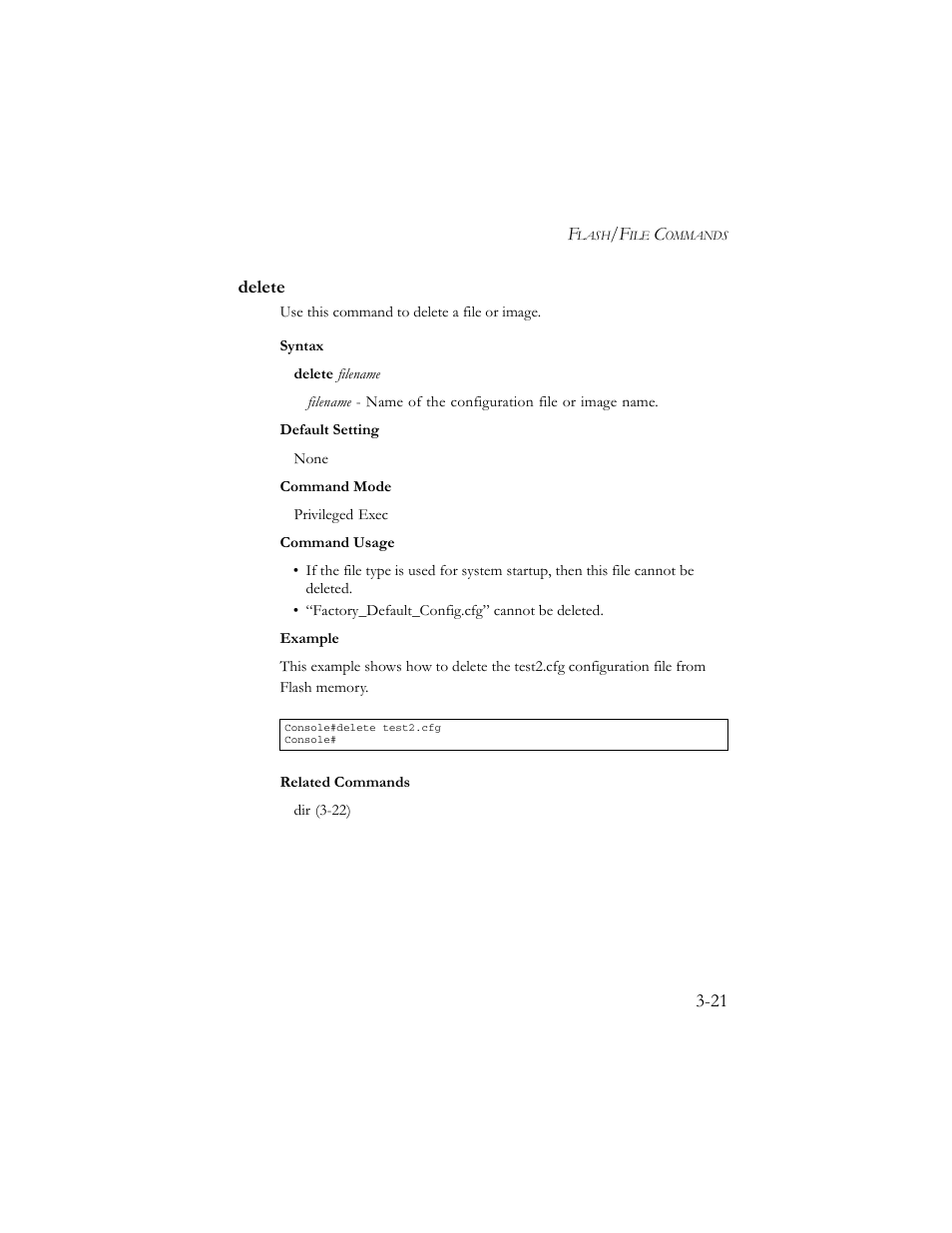 Delete, Delete -21 | SMC Networks TigerSwitch 100 User Manual | Page 165 / 334