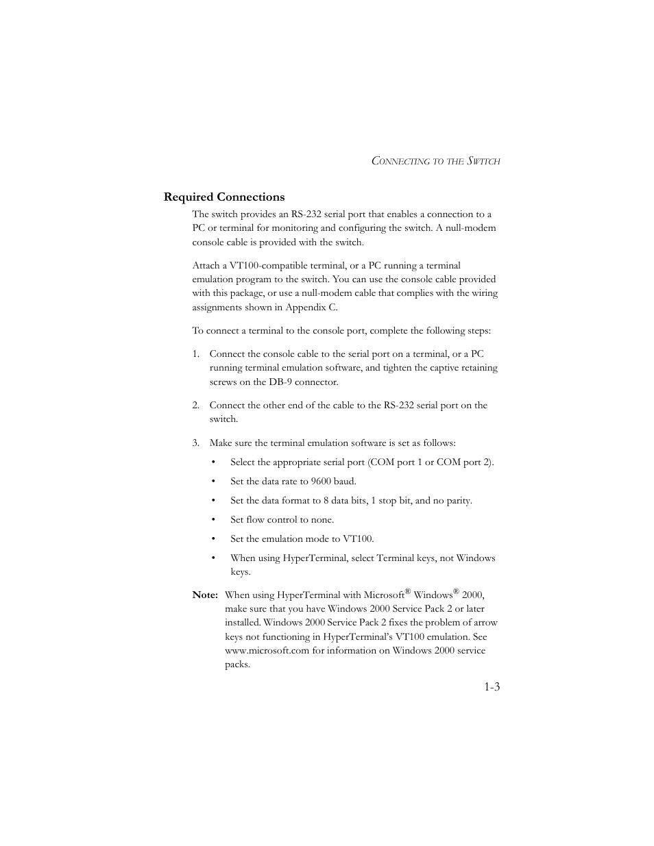 Required connections, Required connections -3 | SMC Networks TigerSwitch 100 User Manual | Page 17 / 334