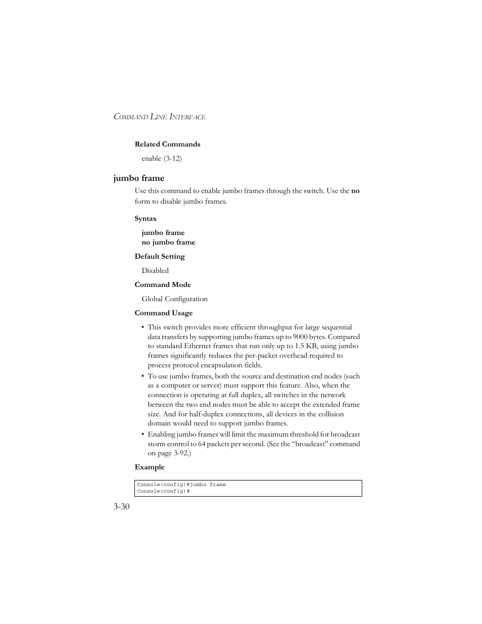 Jumbo frame, Jumbo frame -30 | SMC Networks TigerSwitch 100 User Manual | Page 174 / 334