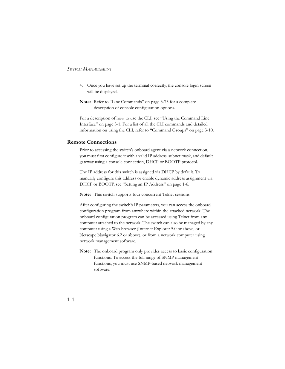 Remote connections, Remote connections -4 | SMC Networks TigerSwitch 100 User Manual | Page 18 / 334
