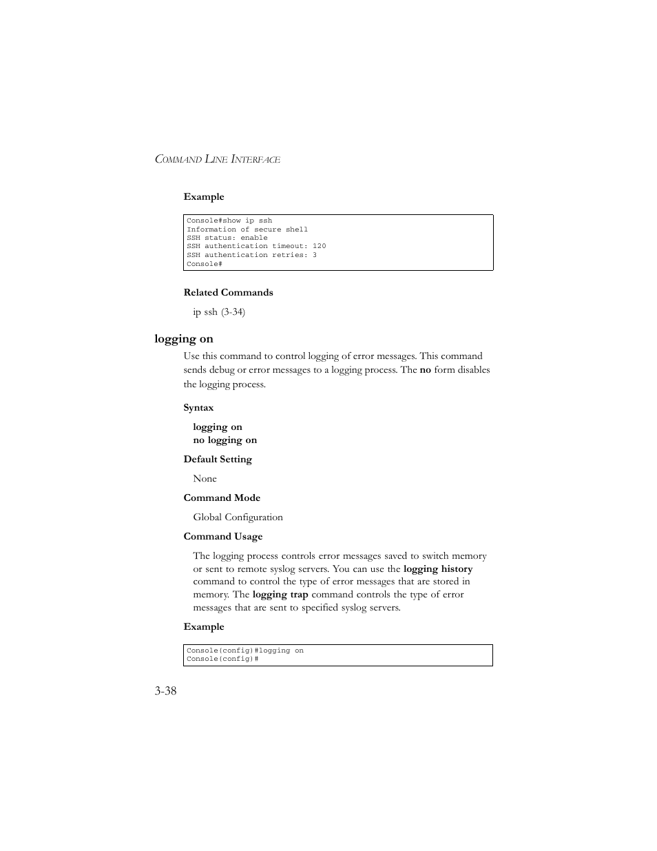 Logging on, Logging on -38 | SMC Networks TigerSwitch 100 User Manual | Page 182 / 334
