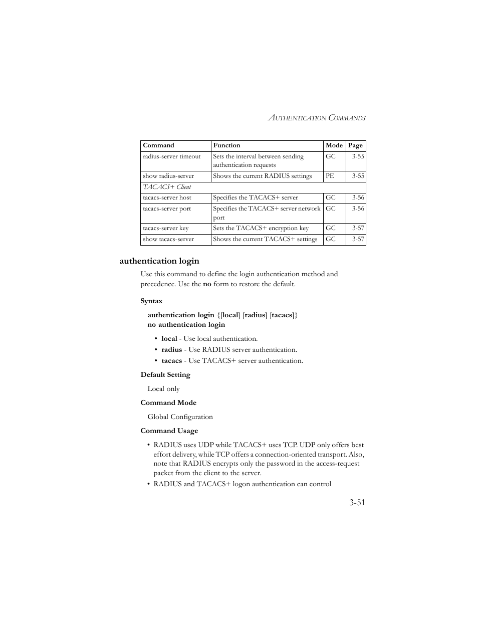 Authentication login, Authentication login -51 | SMC Networks TigerSwitch 100 User Manual | Page 195 / 334
