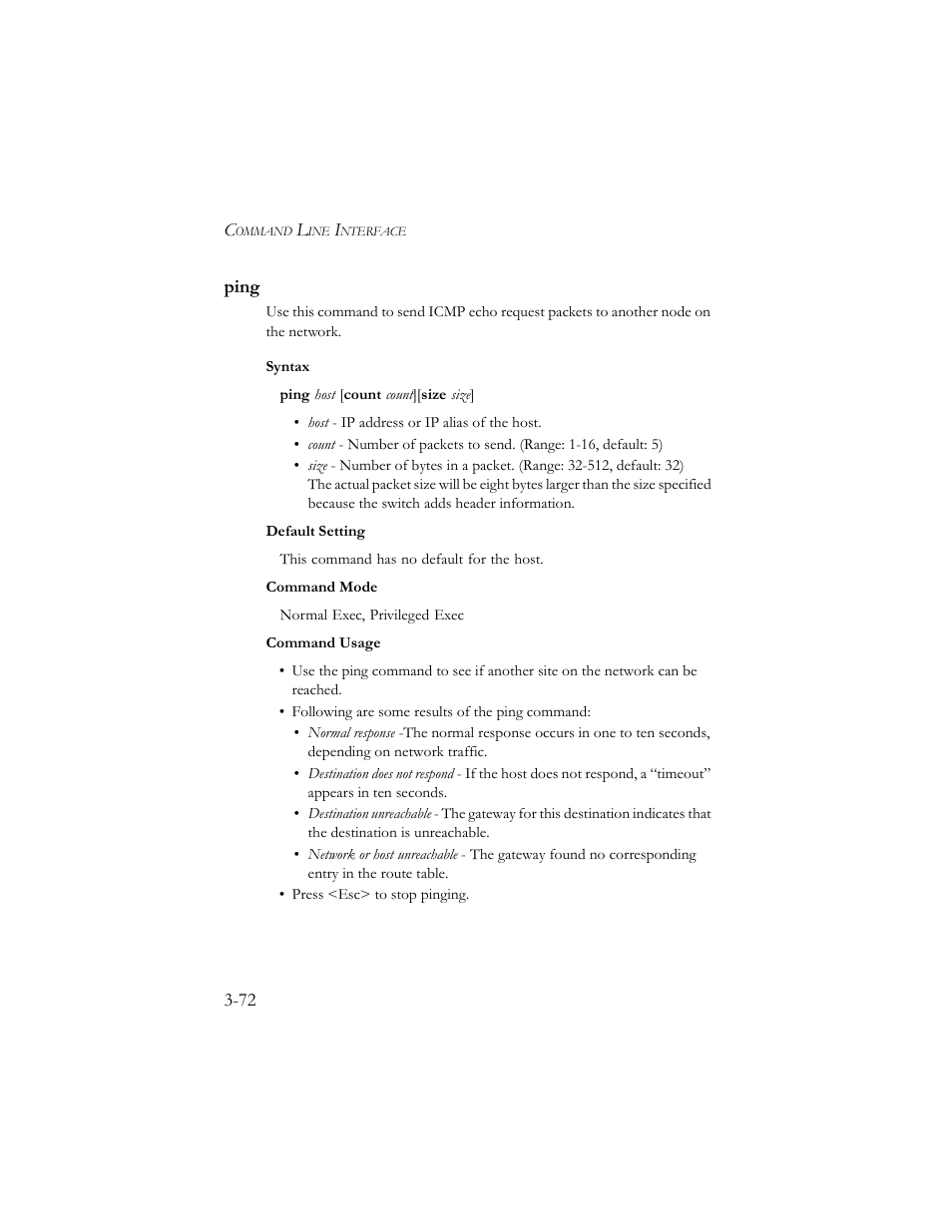 Ping, Ping -72 | SMC Networks TigerSwitch 100 User Manual | Page 216 / 334