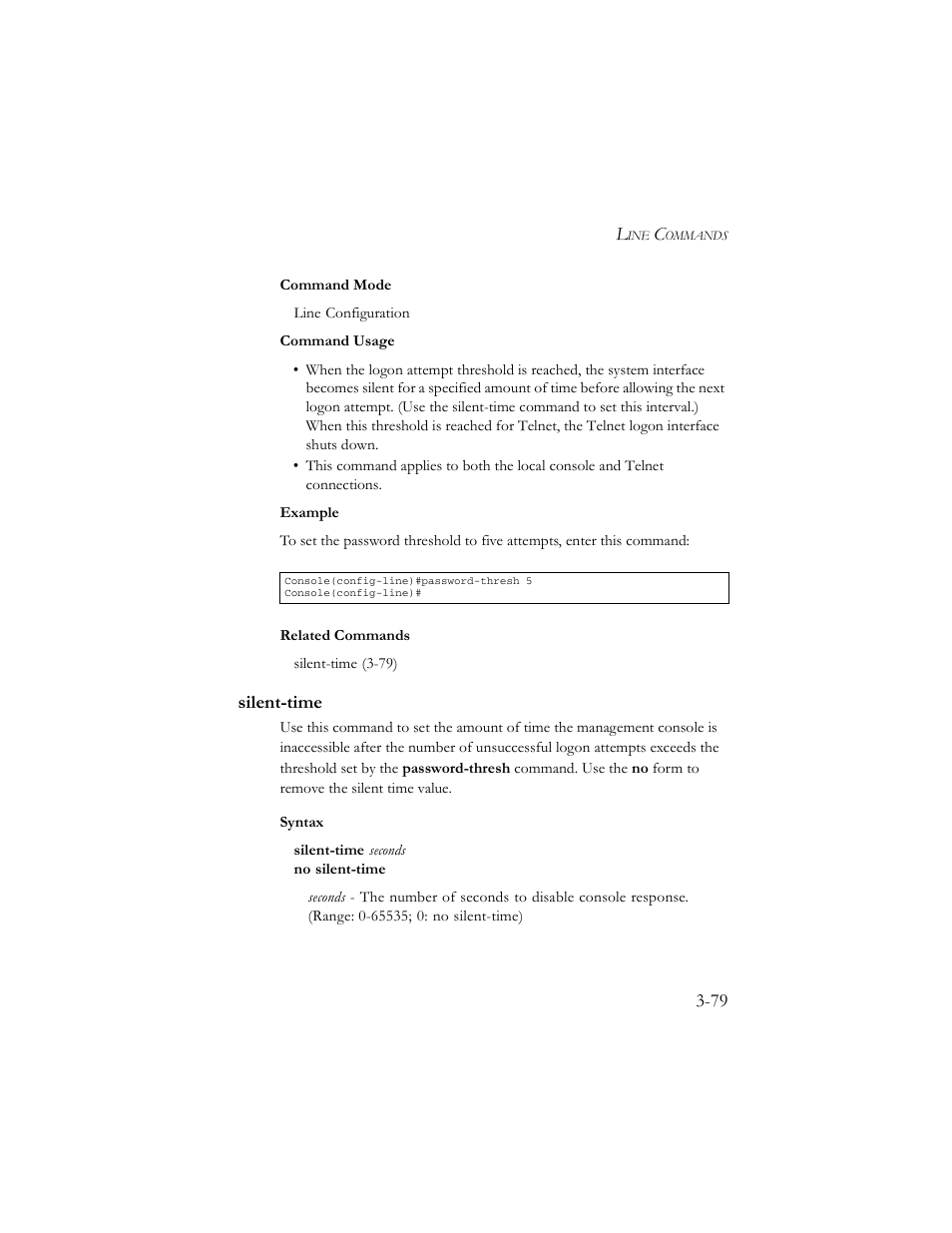 Silent-time, Silent-time -79 | SMC Networks TigerSwitch 100 User Manual | Page 223 / 334