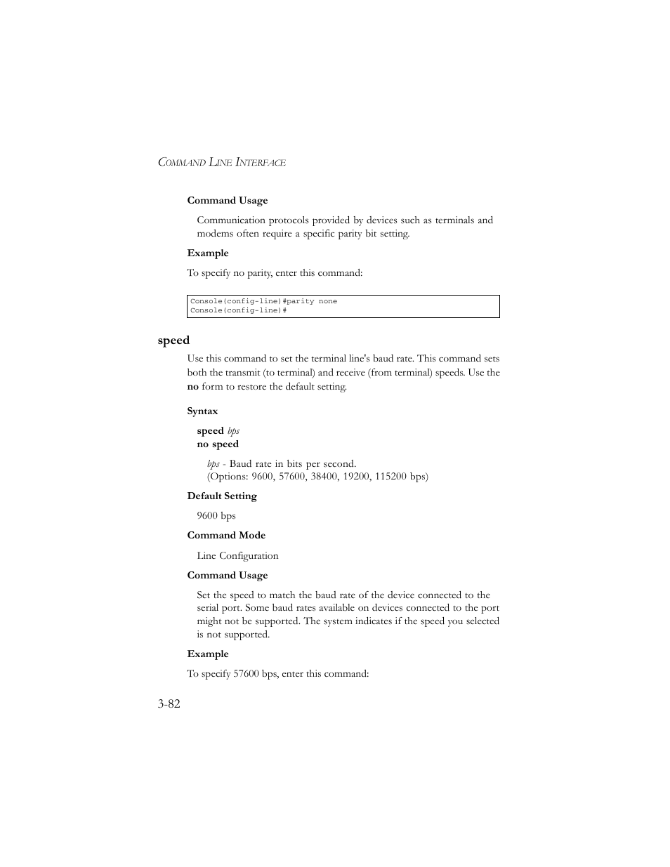 Speed, Speed -82 | SMC Networks TigerSwitch 100 User Manual | Page 226 / 334