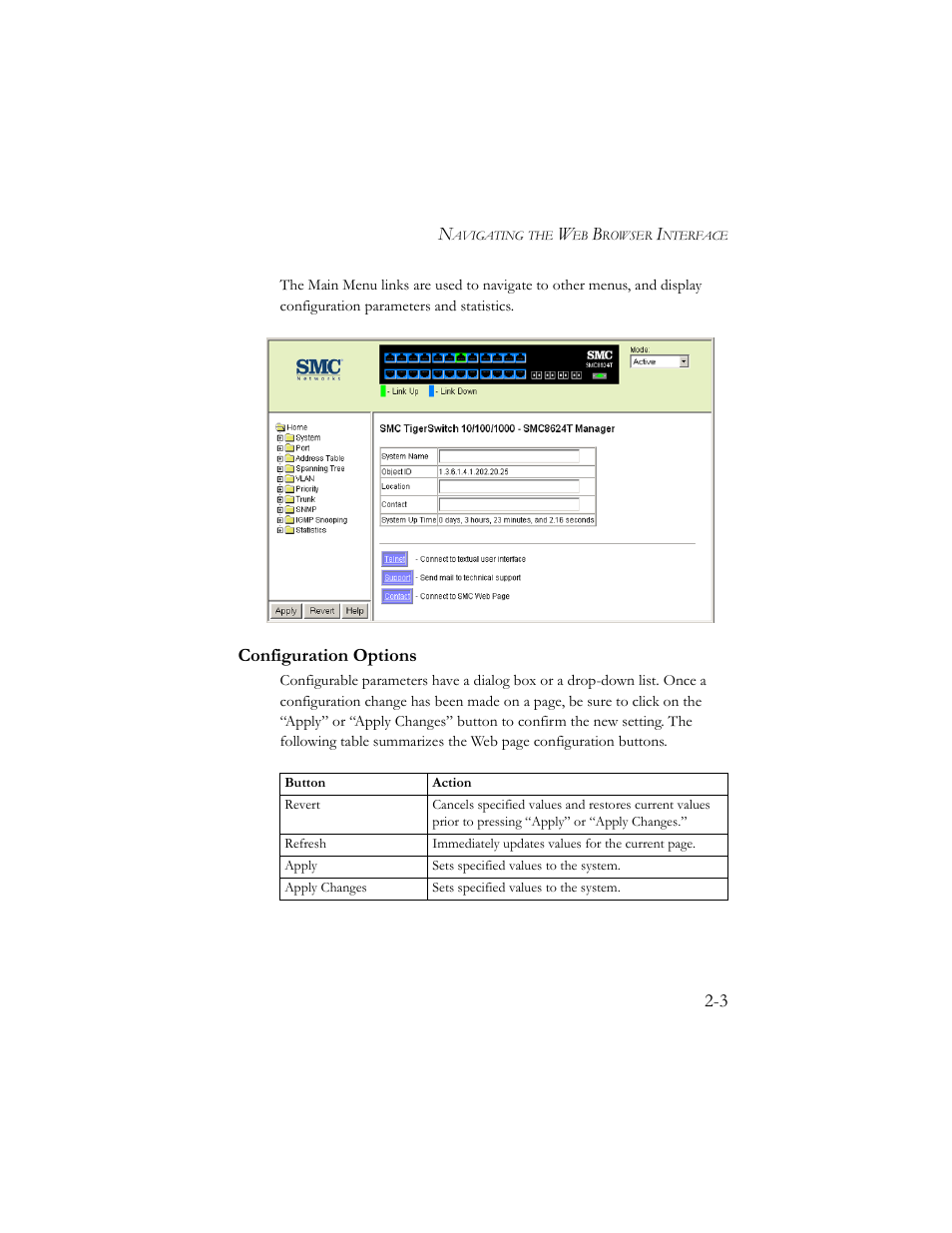 Configuration options, Configuration options -3 | SMC Networks TigerSwitch 100 User Manual | Page 33 / 334