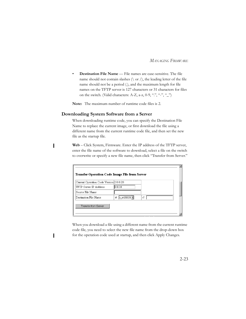 Downloading system software from a server, Downloading system software from a server -23 | SMC Networks TigerSwitch 100 User Manual | Page 53 / 334
