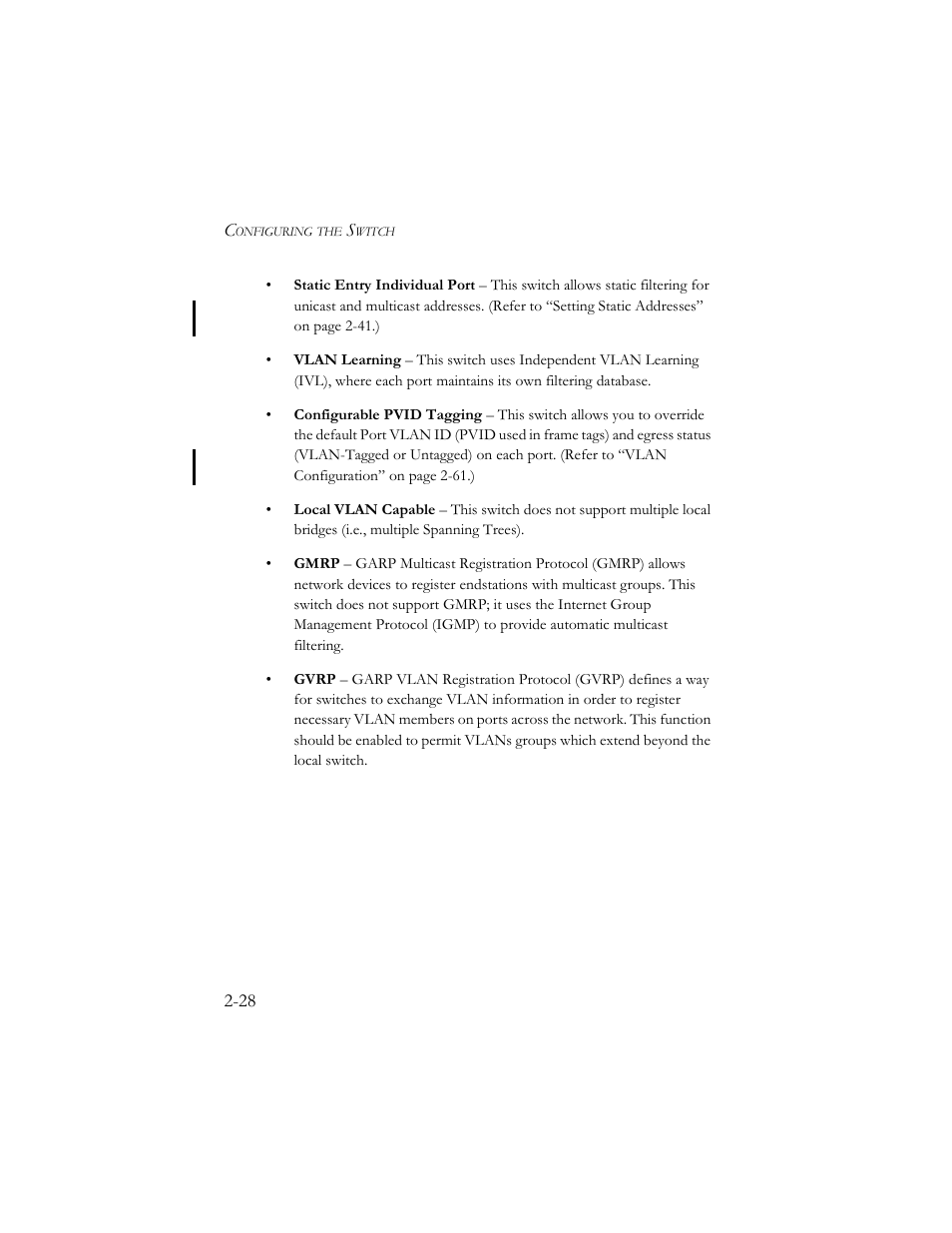 SMC Networks TigerSwitch 100 User Manual | Page 58 / 334