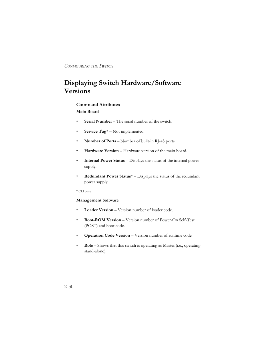 Displaying switch hardware/software versions, Displaying switch hardware/software versions -30 | SMC Networks TigerSwitch 100 User Manual | Page 60 / 334