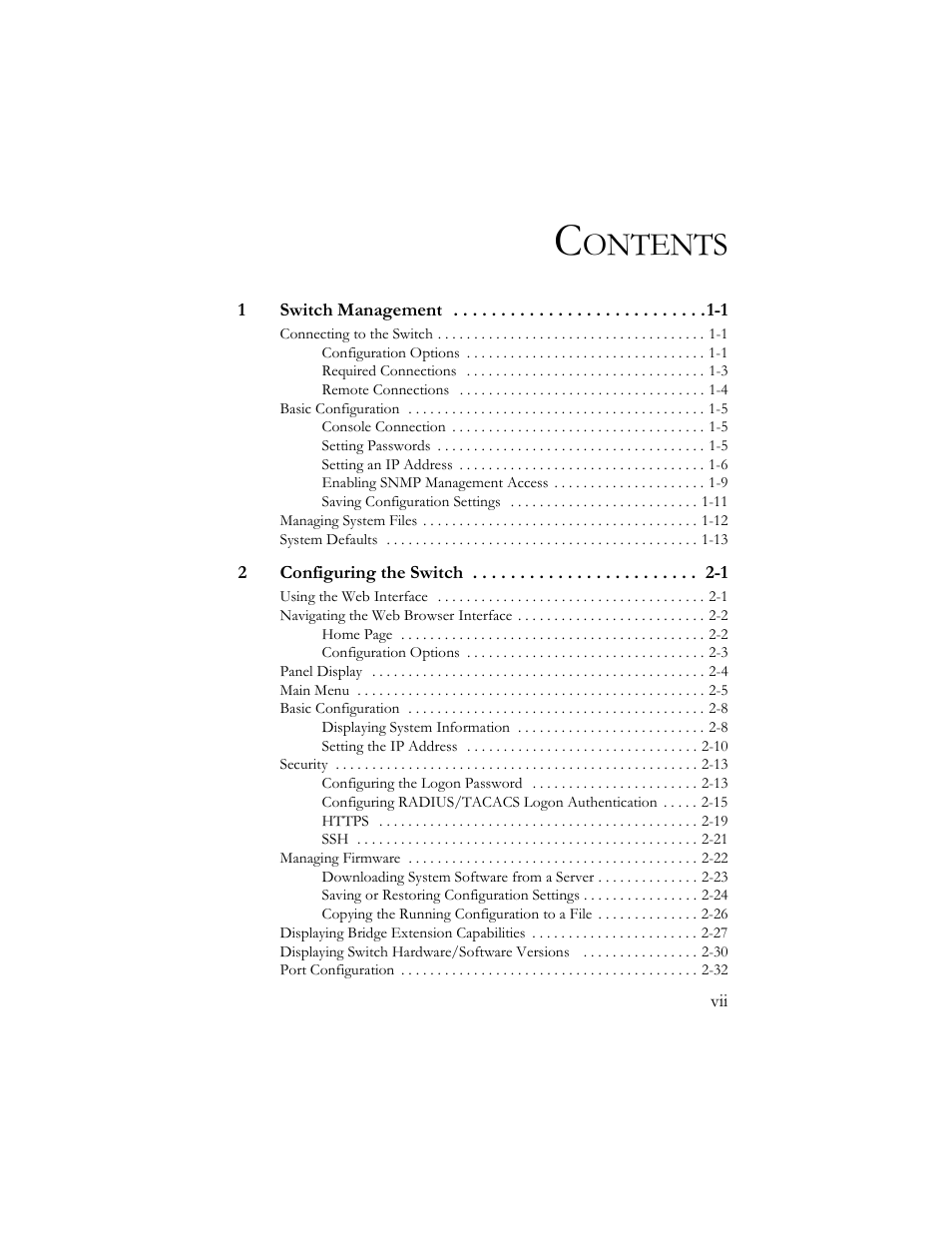 Ontents | SMC Networks TigerSwitch 100 User Manual | Page 7 / 334