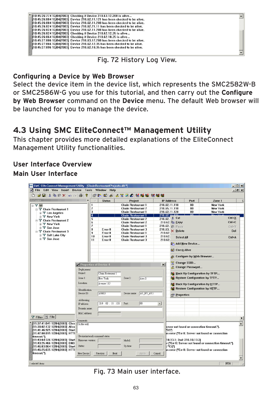 3 using smc eliteconnect™ management utility | SMC Networks EliteConnect Wireless Bridge SMC2586W-G User Manual | Page 64 / 96