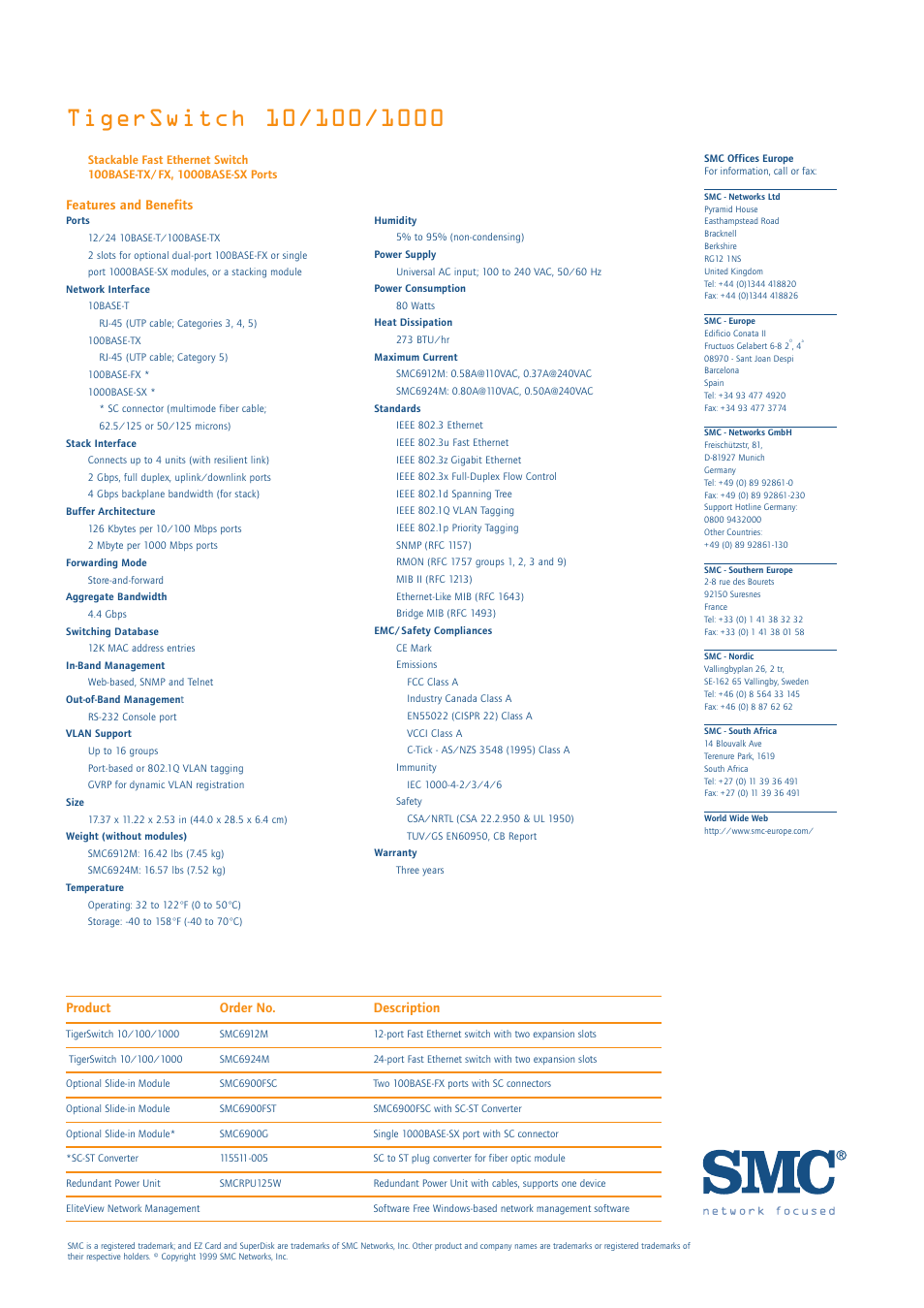 SMC Networks SMC6900FSC User Manual | Page 2 / 2