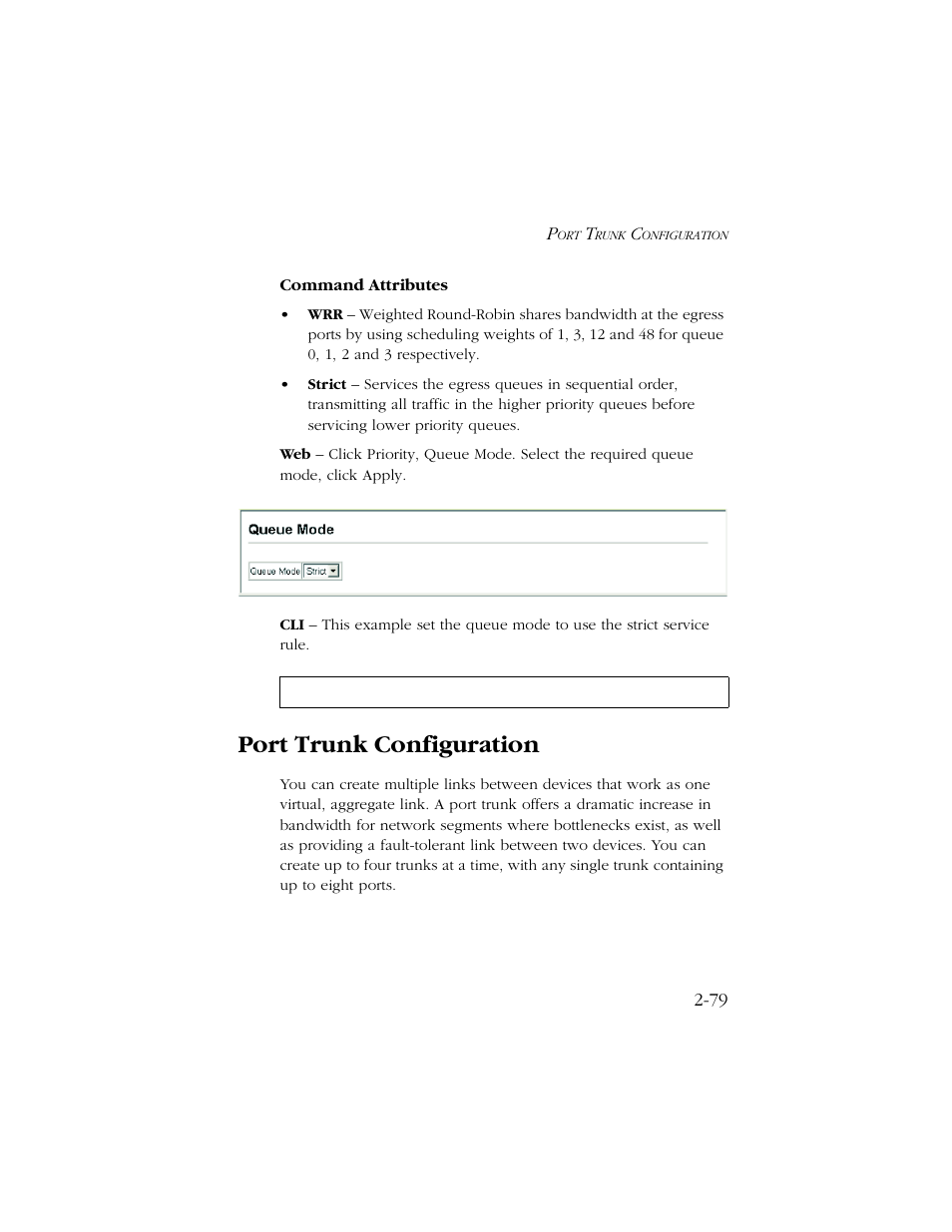 Port trunk configuration, Port trunk configuration -79 | SMC Networks TIGERSWITCH 10/100 User Manual | Page 111 / 318