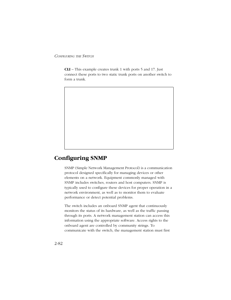 Configuring snmp, Configuring snmp -82 | SMC Networks TIGERSWITCH 10/100 User Manual | Page 114 / 318