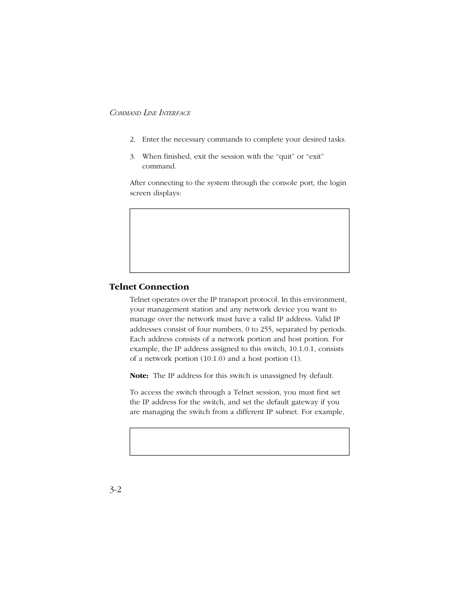 Telnet connection, Telnet connection -2 | SMC Networks TIGERSWITCH 10/100 User Manual | Page 144 / 318