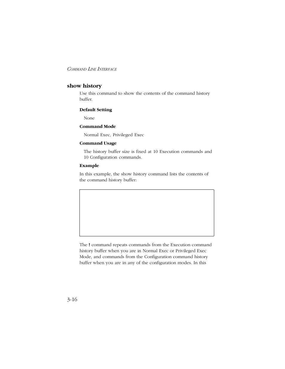 Show history, Show history -16, 16 show history | SMC Networks TIGERSWITCH 10/100 User Manual | Page 158 / 318