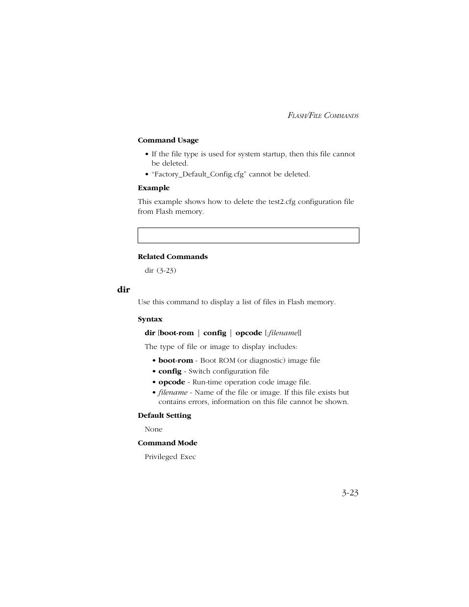 Dir -23 | SMC Networks TIGERSWITCH 10/100 User Manual | Page 165 / 318