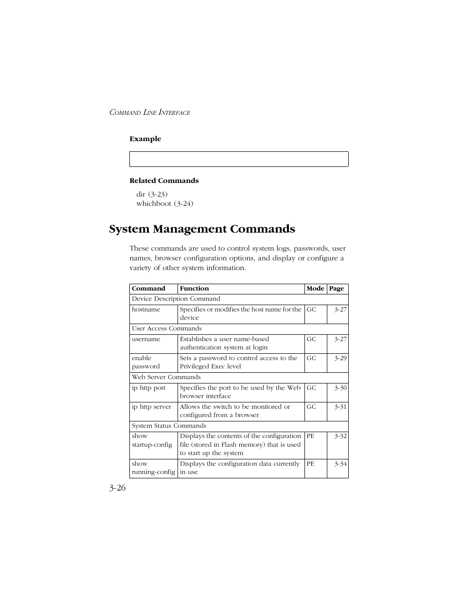 System management commands, System management commands -26 | SMC Networks TIGERSWITCH 10/100 User Manual | Page 168 / 318