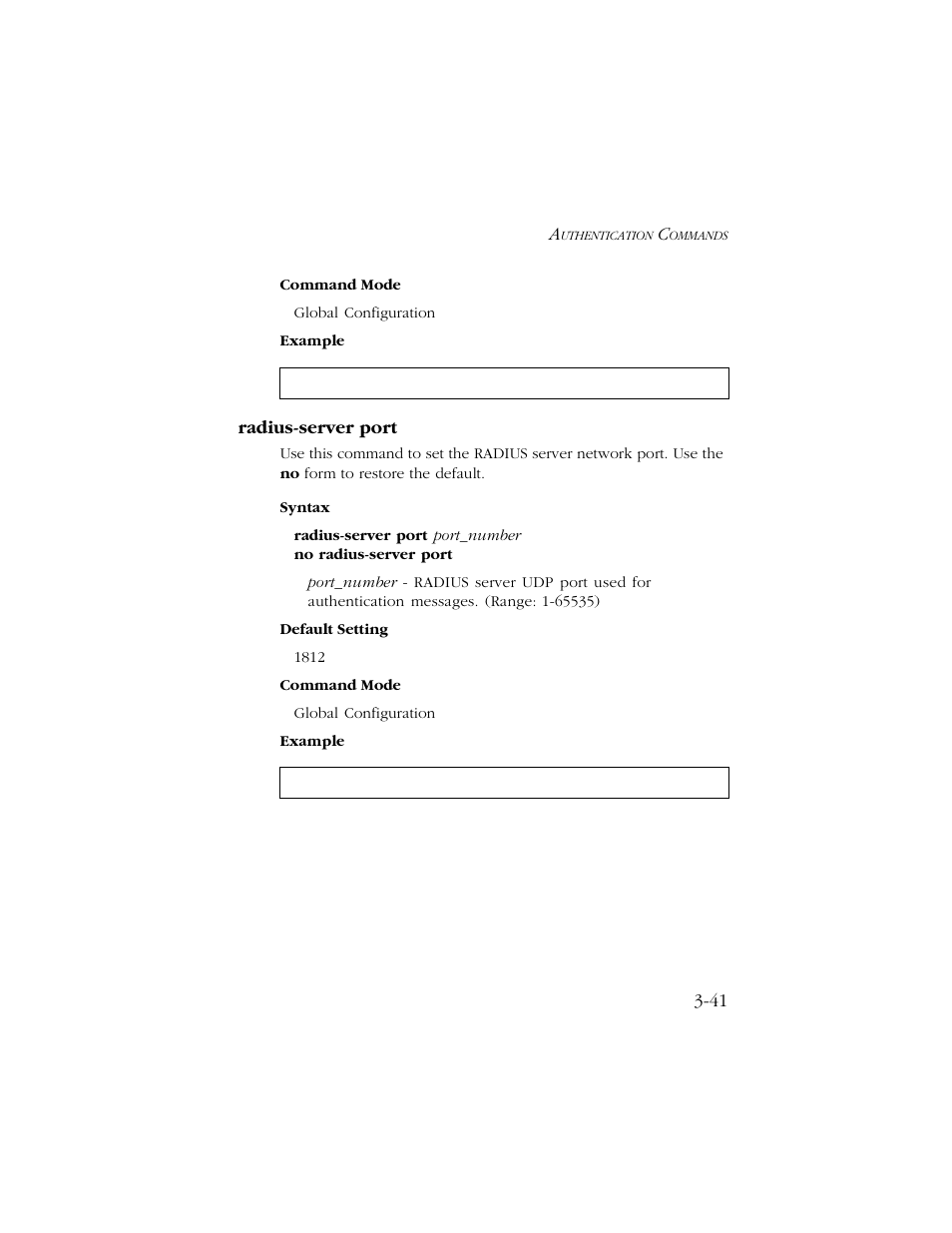 Radius-server port, Radius-server port -41 | SMC Networks TIGERSWITCH 10/100 User Manual | Page 183 / 318