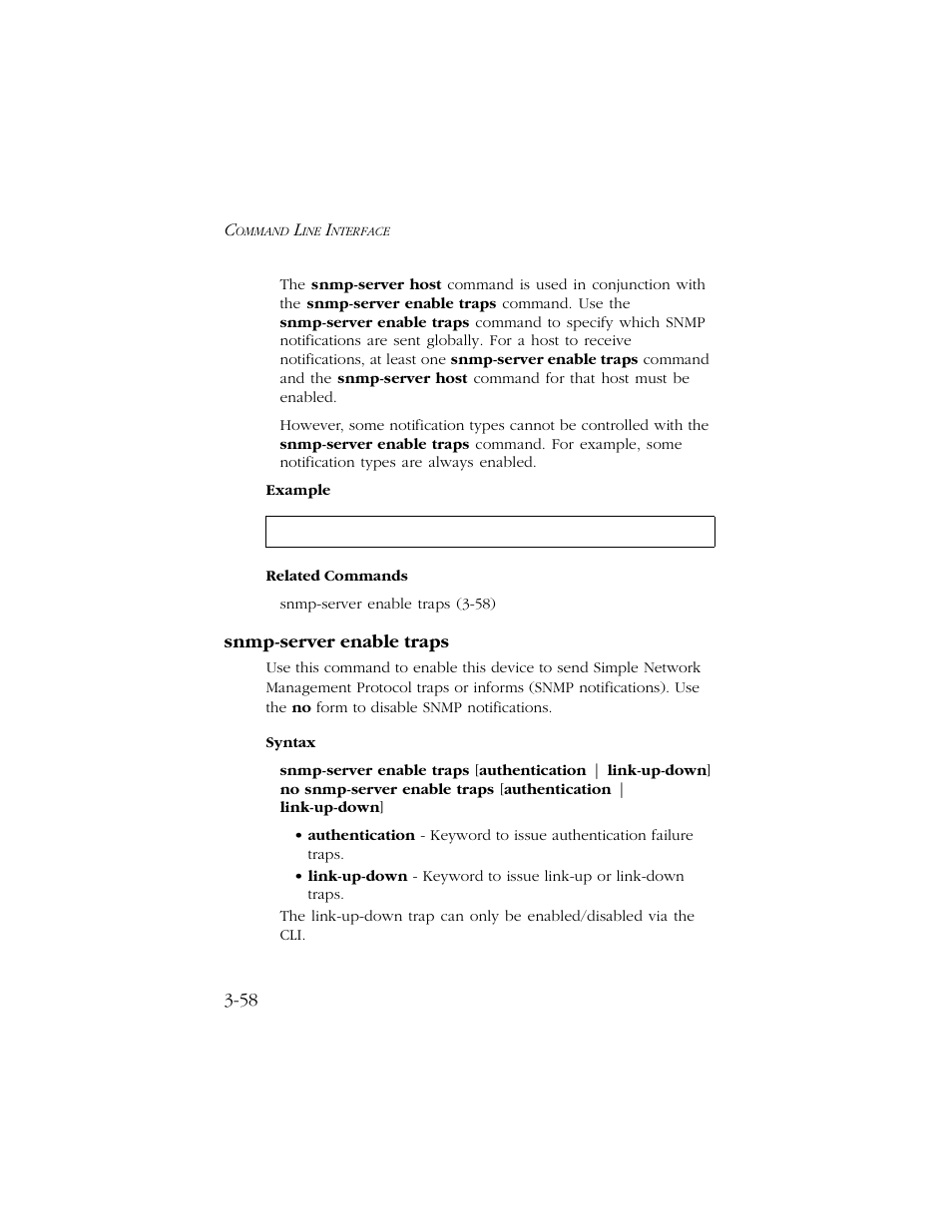 Snmp-server enable traps, Snmp-server enable traps -58 | SMC Networks TIGERSWITCH 10/100 User Manual | Page 200 / 318