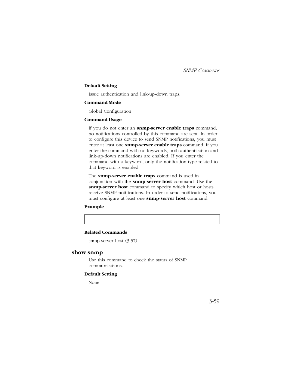 Show snmp, Show snmp -59 | SMC Networks TIGERSWITCH 10/100 User Manual | Page 201 / 318