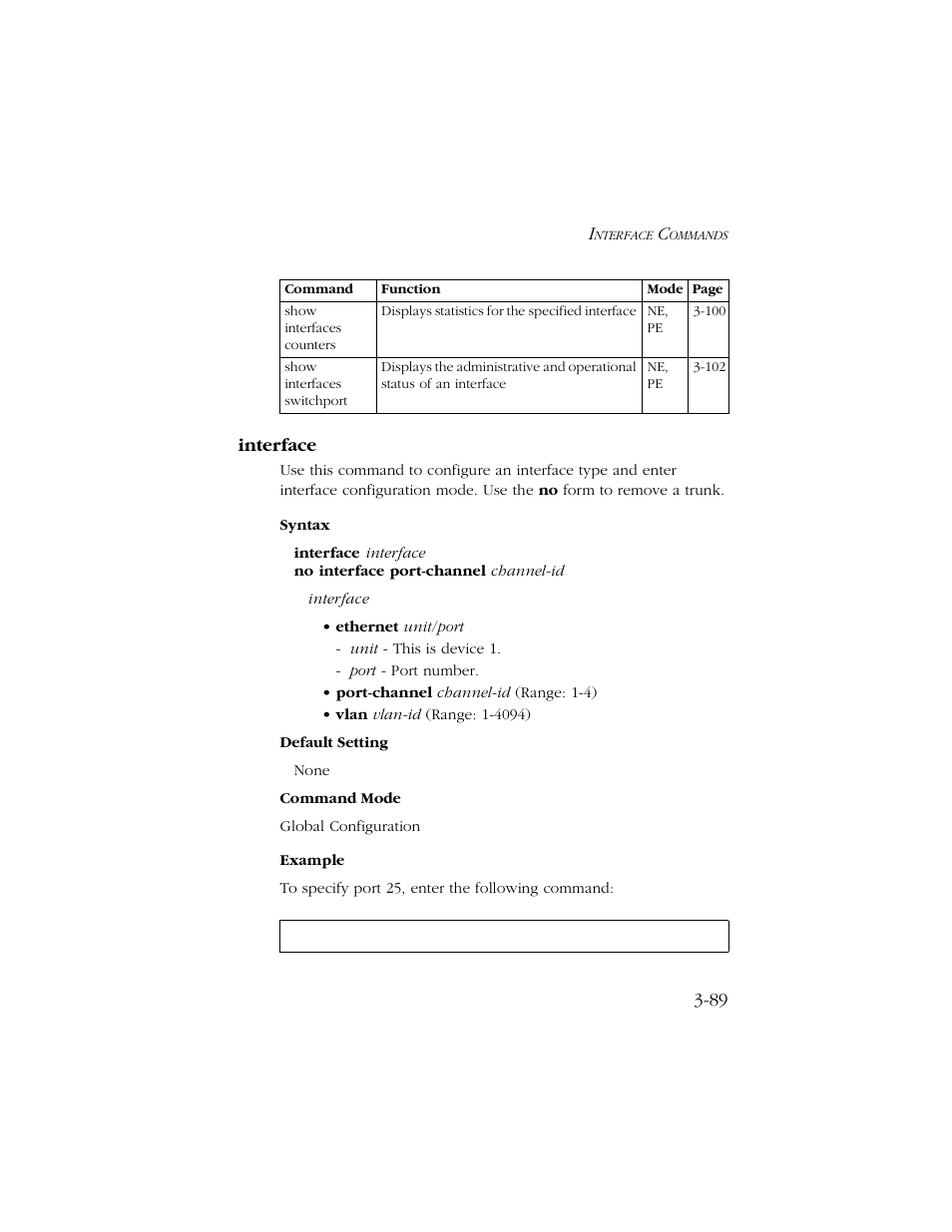 Interface, Interface -89 | SMC Networks TIGERSWITCH 10/100 User Manual | Page 231 / 318