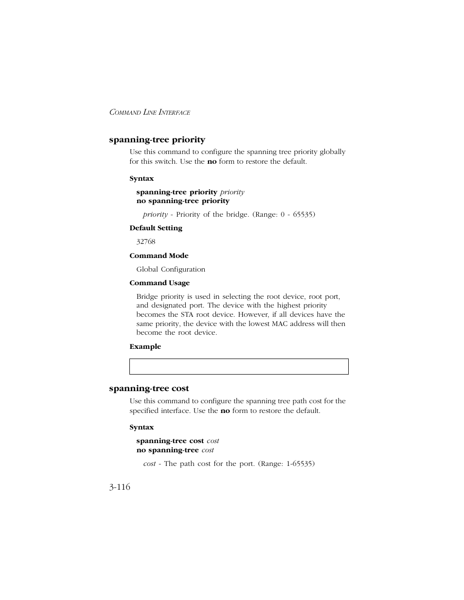 Spanning-tree priority, Spanning-tree cost | SMC Networks TIGERSWITCH 10/100 User Manual | Page 258 / 318