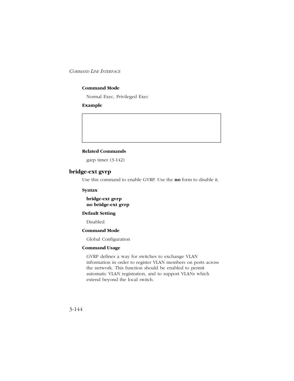 Bridge-ext gvrp, Bridge-ext gvrp -144 | SMC Networks TIGERSWITCH 10/100 User Manual | Page 286 / 318