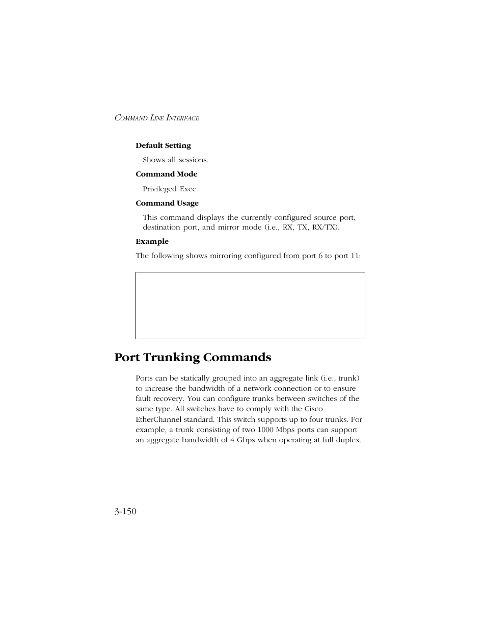 Port trunking commands, Port trunking commands -150 | SMC Networks TIGERSWITCH 10/100 User Manual | Page 292 / 318