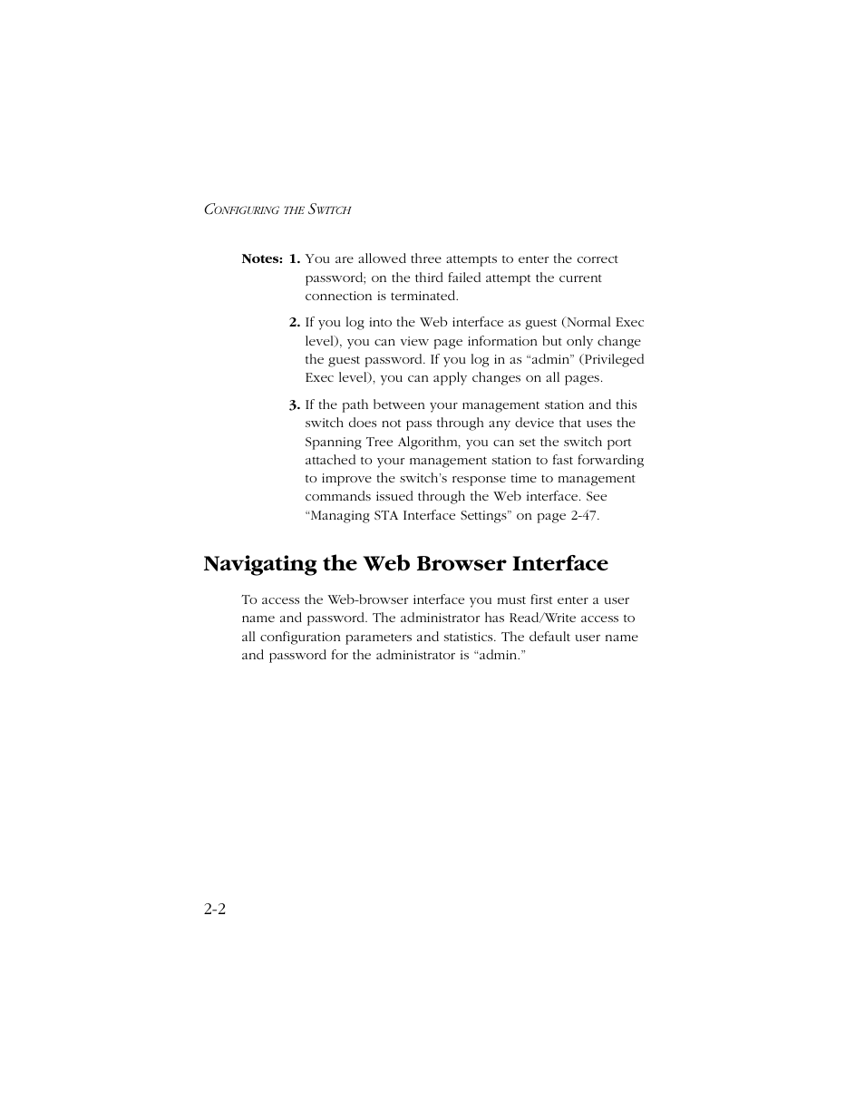 Navigating the web browser interface, Navigating the web browser interface -2 | SMC Networks TIGERSWITCH 10/100 User Manual | Page 34 / 318