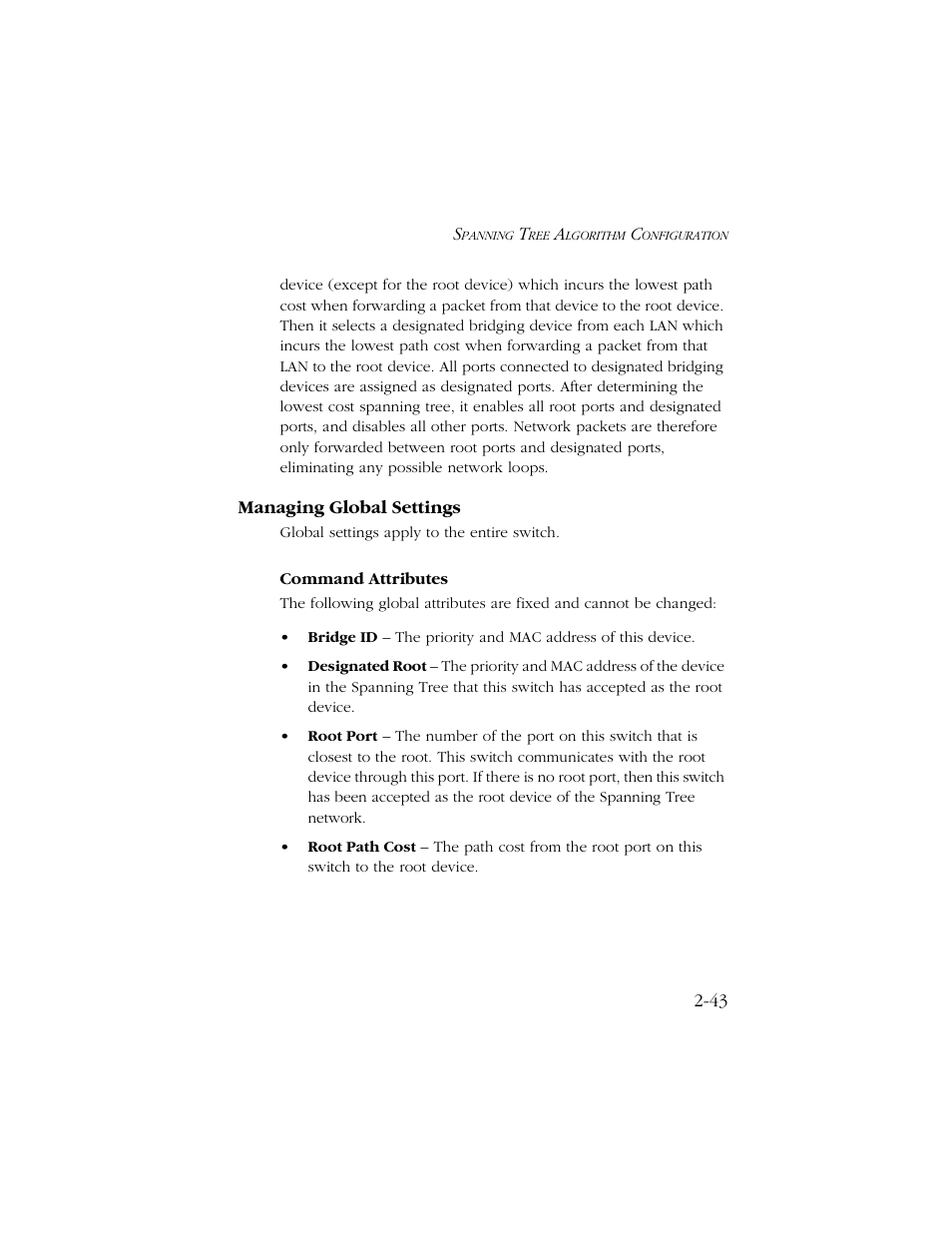 Managing global settings, Managing global settings -43 | SMC Networks TIGERSWITCH 10/100 User Manual | Page 75 / 318