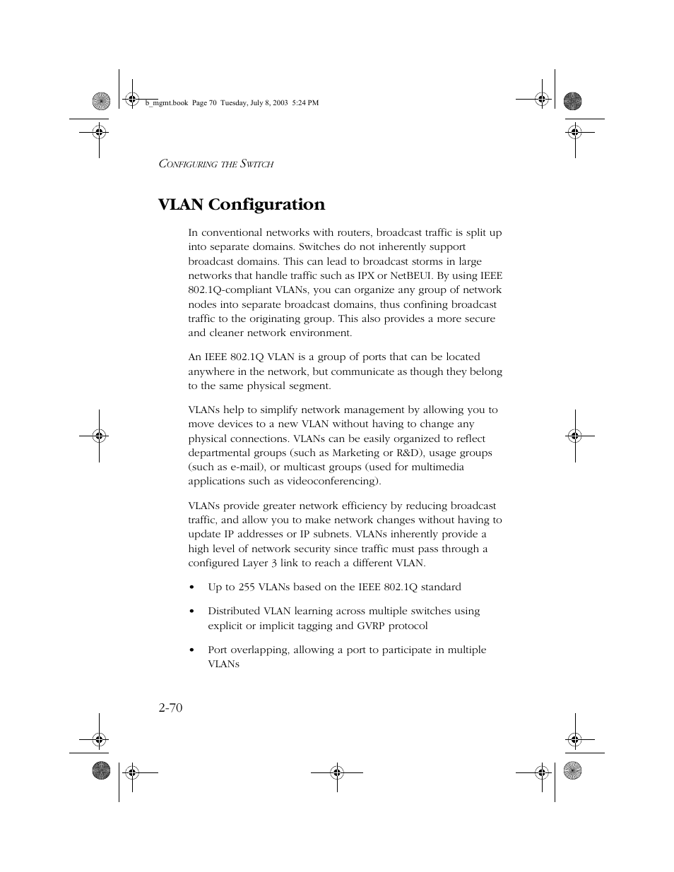 Vlan configuration, Vlan configuration -70 | SMC Networks SMC EZ 10/100/1000 SMCGS8P-Smart User Manual | Page 102 / 366