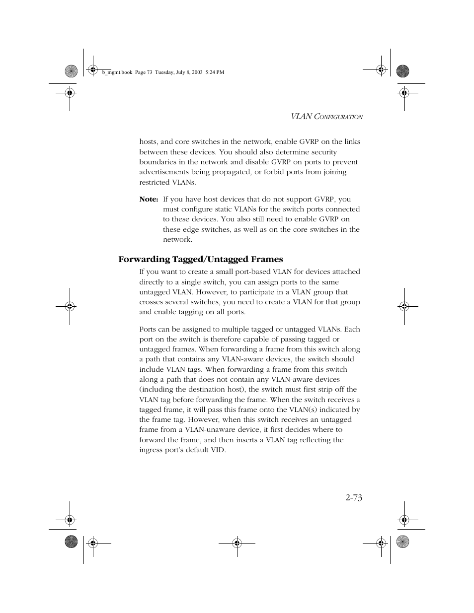 Forwarding tagged/untagged frames, Forwarding tagged/untagged frames -73 | SMC Networks SMC EZ 10/100/1000 SMCGS8P-Smart User Manual | Page 105 / 366