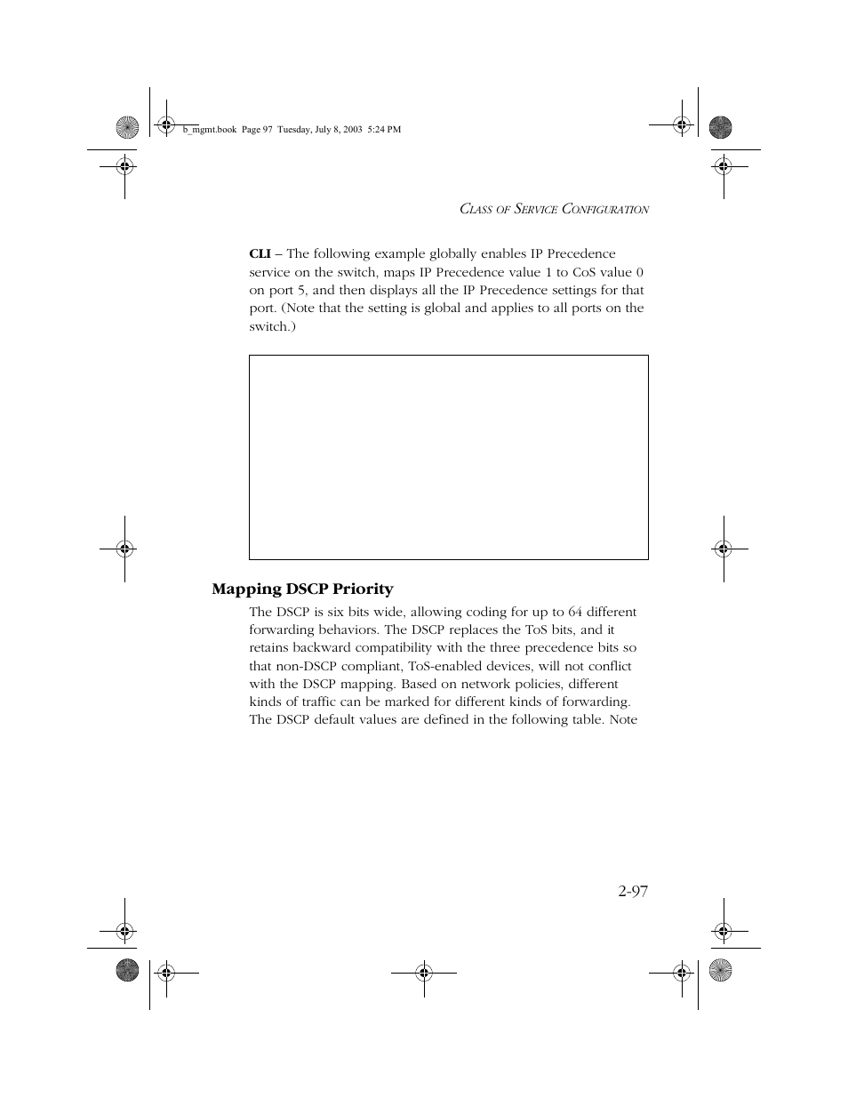 Mapping dscp priority, Mapping dscp priority -97 | SMC Networks SMC EZ 10/100/1000 SMCGS8P-Smart User Manual | Page 129 / 366