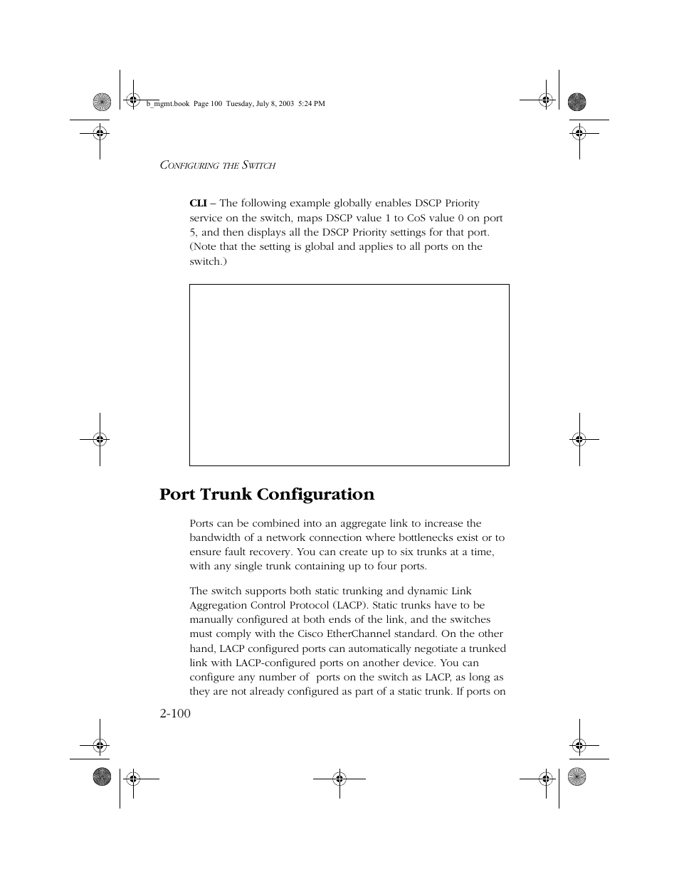 Port trunk configuration, Port trunk configuration -100 | SMC Networks SMC EZ 10/100/1000 SMCGS8P-Smart User Manual | Page 132 / 366