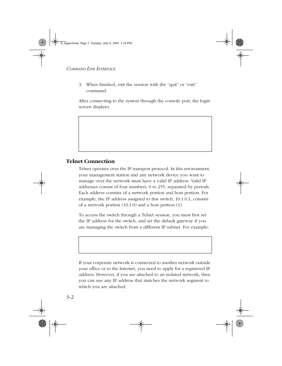 Telnet connection, Telnet connection -2 | SMC Networks SMC EZ 10/100/1000 SMCGS8P-Smart User Manual | Page 170 / 366